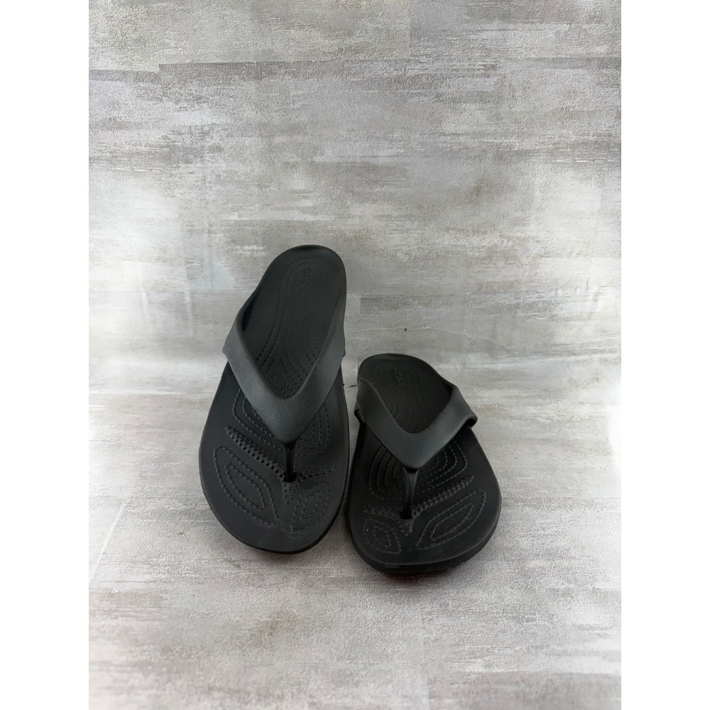 Crocs Kadee II Flip Flops Black Women Size 8 Lightweight Comfort Sandals